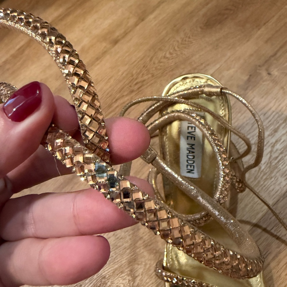 Steve Madden Gold and Tan Strappy Heels - Picture 3 of 4